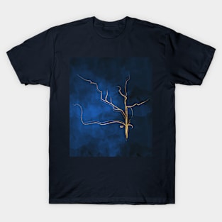 Kintsugi Electric Blue #blue #gold #kintsugi #japan #marble #watercolor #abstract T-Shirt